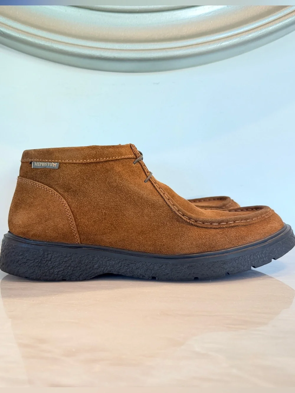 Mephisto Air Jet Mens 9.5 Brown Suede Chukka Boots Comfort Walking Shoes Casual